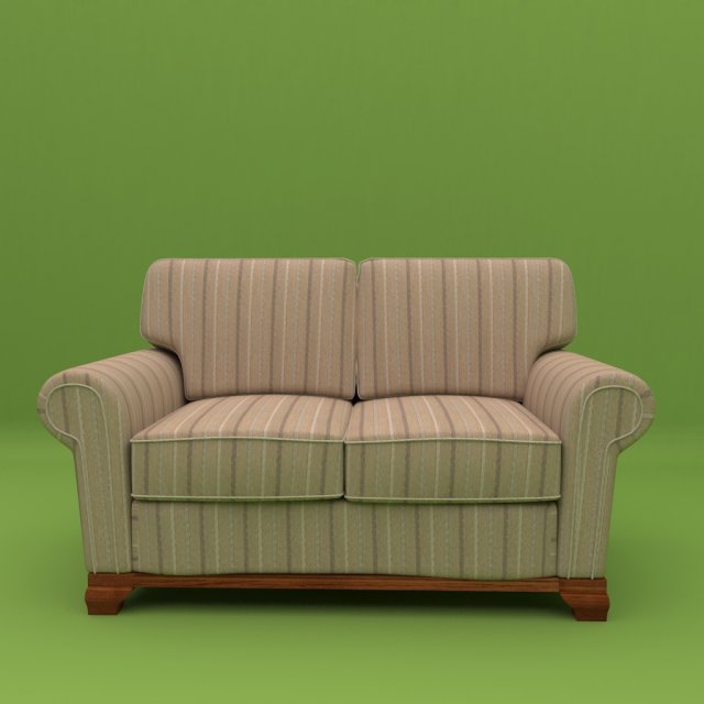 Couch 2 seats – Model English Sillon 2 cuerpos Modelo Ingles 3D Model
