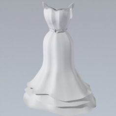 Dress Formal Ruffle bottom gown 3D Model
