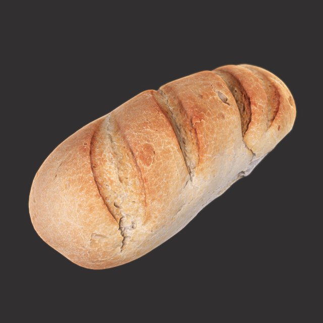 White Loaf of Bread 3D Model