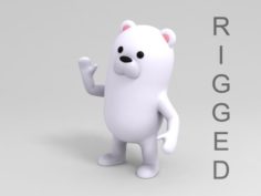 Rigged Polar Bear Character 3D Model