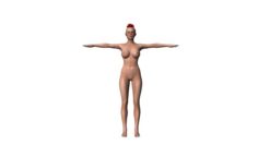 Nude punk-haired woman 3D Model