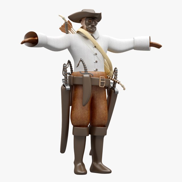 Pirate Not Rigged Lowpoly-Highpoly 3D Model