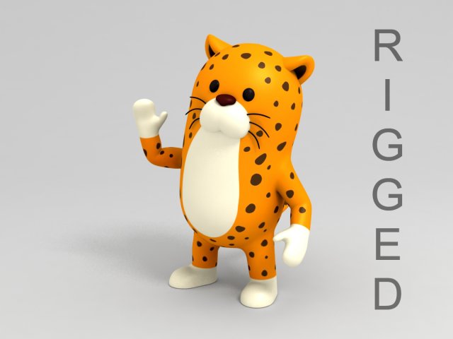 3D Rigged Leopard Character model 3D Model