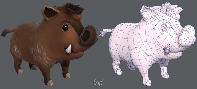 Boar Cartoon 3D Model