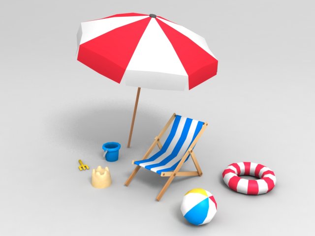 Beach Props Pack 3D Model