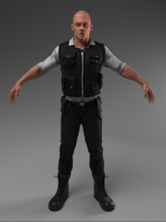Security Guard Agent Policeman 3D Model
