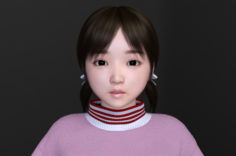Asian cute girl 3D Model