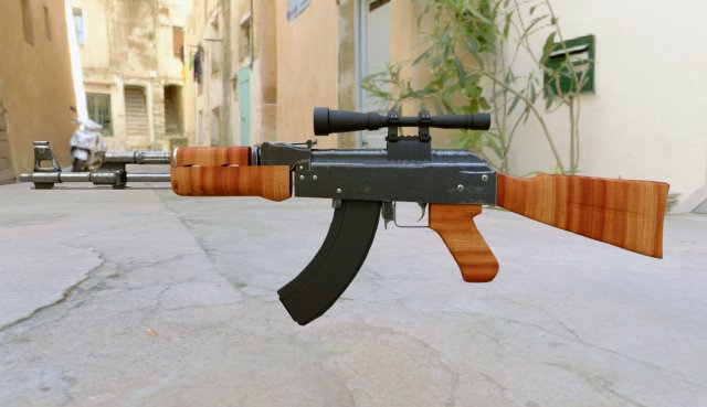 Ak 47 With Scope 3d Model 7520