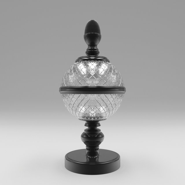 Glass and metal vase 3D Model