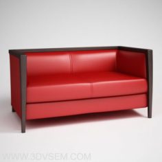 Red Double Sofa 3D Model