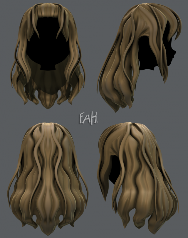 3D Hair style for girl V23 3D Model