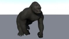 Walking cycle animated low poly model of a king kong 3D Model