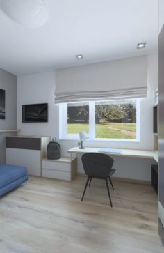 Simple child room whit blue sofa 3D Model