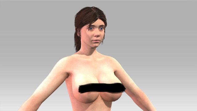 Samantha Maxis Nude Model 3D Model