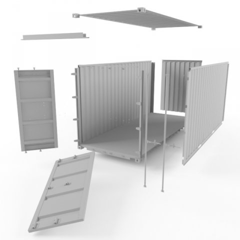 20ft Shipping Container 3D Model