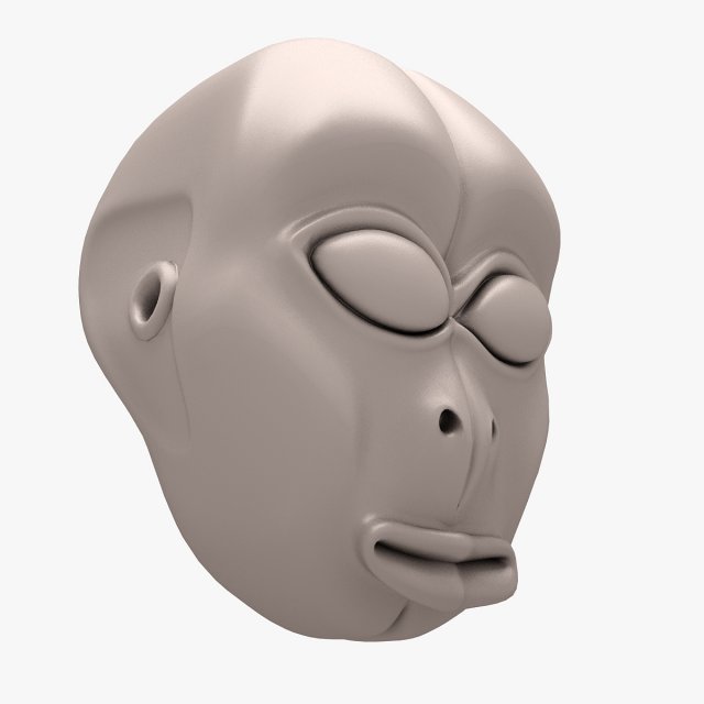 Alien Head 02 3D Print 3D Model