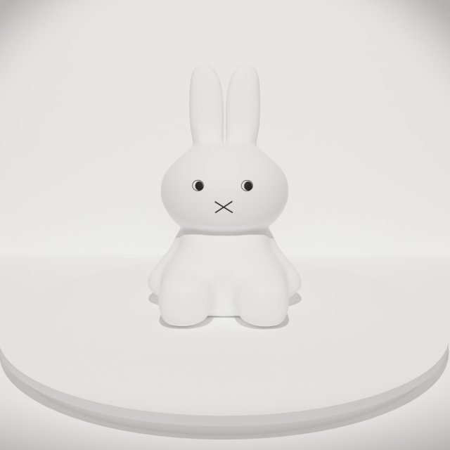Cappuccino – White Bunny 3D Model