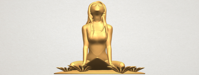 Girl surfing board 01 3D Model