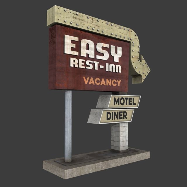Motel Sign 2 3D Model