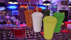 Plastic Cups 3D Model