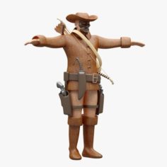 Cowboy Not Rigged Lowpoly-Highpoly 3D Model