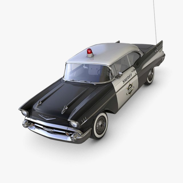 Chevrolet Bel Air 1957 Sheriff 3D Model