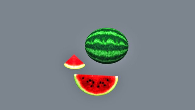 Water melon low poly 3D Model
