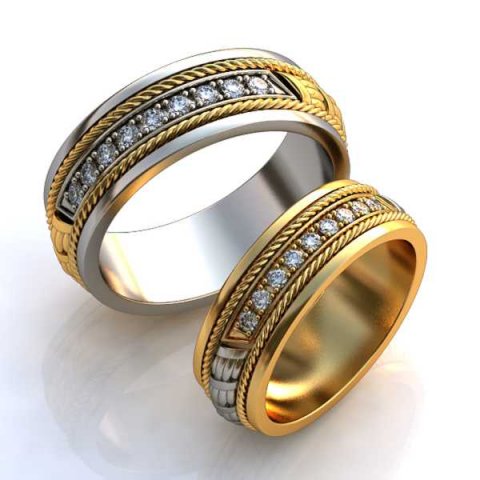 Wedding rings- 2001 3D Model