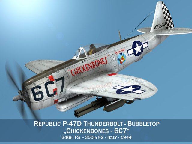 Republic P-47D Thunderbolt – Chickenbones 3D Model