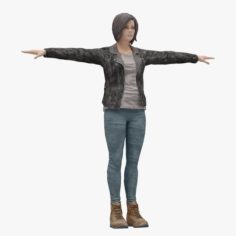 Female 03 Rigged T-Pose Lowpoly 3D Model