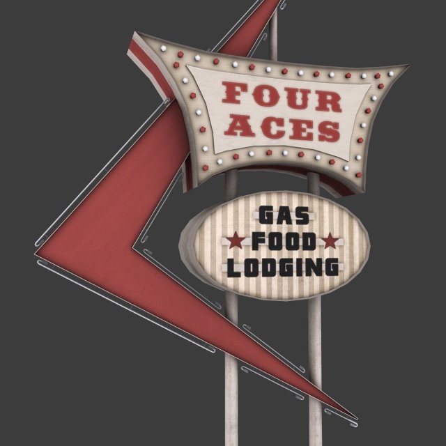 Four Aces Movie Set Sign 3D Model