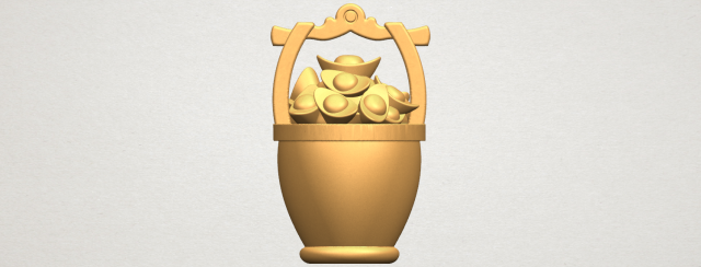 Gold in Bucket 3D Model