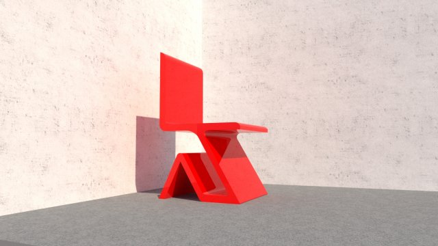 BEATIFUL CHEIR RED COLOR 3D Model