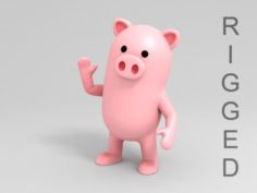 Rigged Pig Character 3D 3D Model