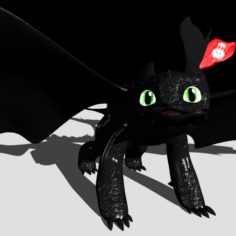 Toothless dragon rigged (how to traing your dragon)						 Free 3D Model