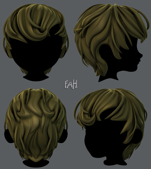 3D Hair style for boy V24 3D Model