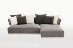 Black Velvet Corner Sofa