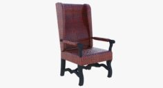 Furniture Leather Arm chair 2 3D Model