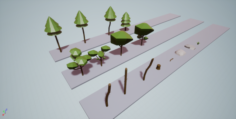 Low Poly Trees pack 18 in 1 Free 3D Model