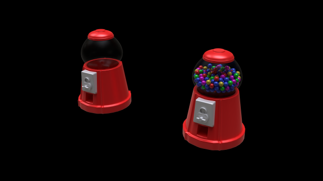 Gumball Machine Filled With Gumballs 3D Model