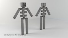 Minecraft Skeleton 3D Model