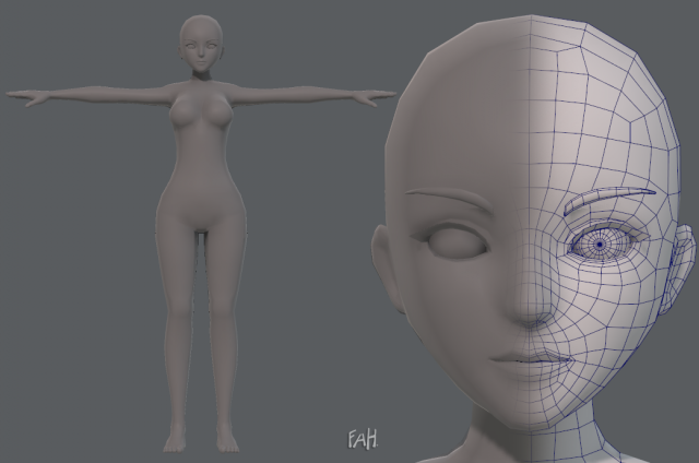 Base mesh woman 07 3D Model
