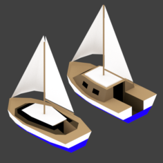 Medium Size Sailing Boats 3D Model