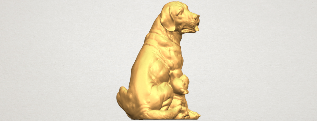 Dog and Puppy 01 3D Model