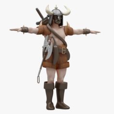 Barbarian Not Rigged Lowpoly-Highpoly 3D Model