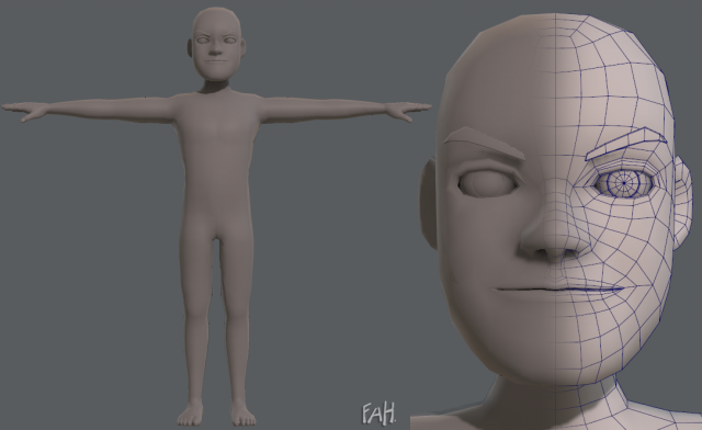 Base mesh man character V03 3D Model