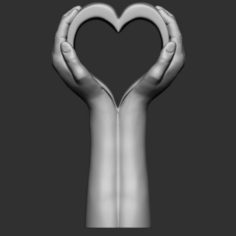 Hand hearth statue 3D Model