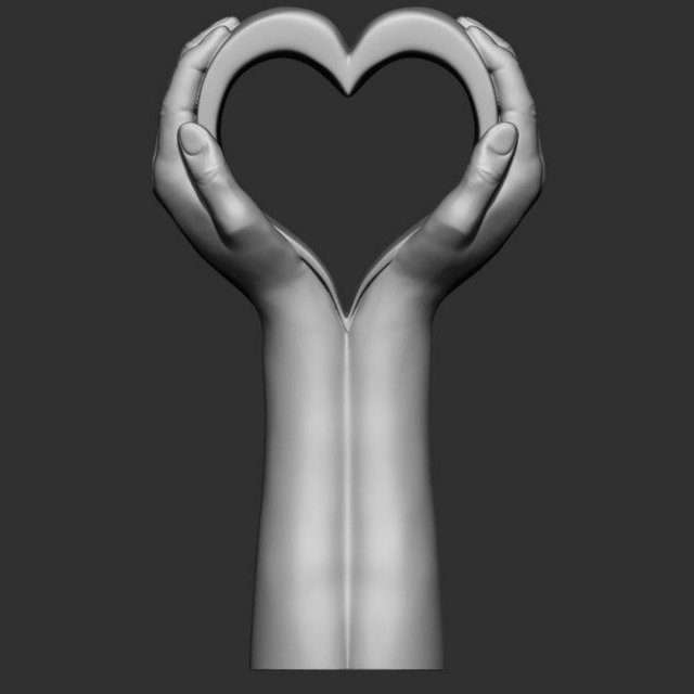 Hand hearth statue 3D Model