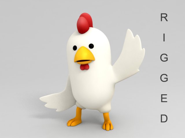 Rigged Chicken Character 3D 3D Model