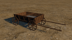 Wooden Cart 3D Model